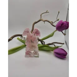 Clearance Deko Hase mit echten Blumen Rosa Osterhasen