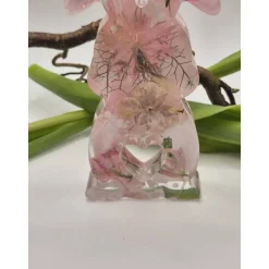 Clearance Deko Hase mit echten Blumen Rosa Osterhasen
