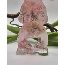 Clearance Deko Hase mit echten Blumen Rosa Osterhasen