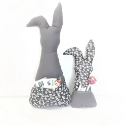 Hot Deko Hasen im 2er Set, Stoffhasen, Osterhasen mit Tasche Ostergeschenke