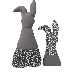 Hot Deko Hasen im 2er Set, Stoffhasen, Osterhasen mit Tasche Ostergeschenke