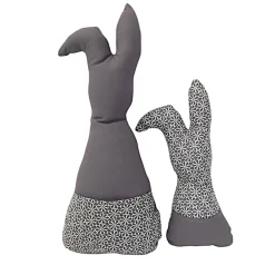New Deko Hasen im 2er Set, Stoffhasen, Osterhasen mit Tasche Ostergeschenke