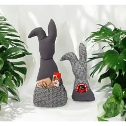 New Deko Hasen im 2er Set, Stoffhasen, Osterhasen mit Tasche Ostergeschenke