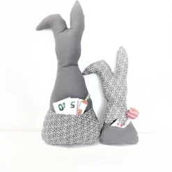 New Deko Hasen im 2er Set, Stoffhasen, Osterhasen mit Tasche Ostergeschenke
