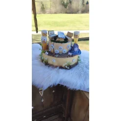 Best Deko Vatertag Geschenk Deko Vater auf Baumscheibe m Biergläser 34x25cm Dekoration