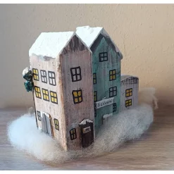 Online Deko Winterhäuser, Holz & bemalt Weihnachtsdeko