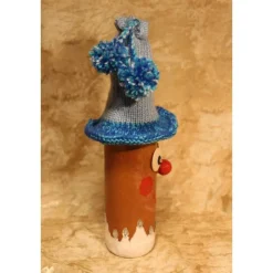 Sale Dekofigur BOMMELWICHTEL Weihnachtswichtel witzige Upcyclingfigur aus Glasflasche m. handgestricktem Mützchen Weihnachtsdeko