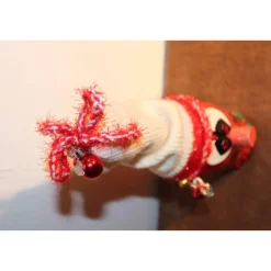 Best Dekofigur BÄUMCHENWICHTEL Weihnachtswichtel witzige Upcyclingfigur aus Sektflasche m. handgestricktem Mützchen Weihnachtsdeko