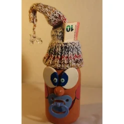 Best Dekofigur FLASCHENWICHTEL BLAU Geschenk zur Geburt Babyparty Taufe Babygeburtstag Geldgeschenk Geldgeschenke