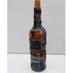 Best Dekoflasche JEANSLIEBE Upcycling dekorierte Glasflasche Flaschenkunst Dekoration Collage auf Flasche Geschenke Für Männer