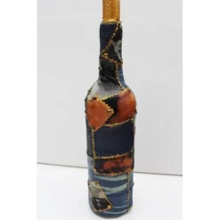 Best Dekoflasche JEANSLIEBE Upcycling dekorierte Glasflasche Flaschenkunst Dekoration Collage auf Flasche Geschenke Für Männer
