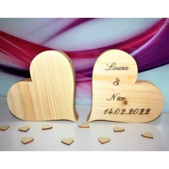 Valentinstagsgeschenke|Hübsches Aus Holz Dekoherz mit individueller Wunschgravur, natur / Holzherz / Herz aus Holz / Holzdeko