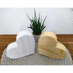 Online Dekoherz, weiß / Herz aus Holz / Holzherz Dekoration