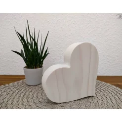 Online Dekoherz, weiß / Herz aus Holz / Holzherz Dekoration