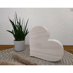Online Dekoherz, weiß / Herz aus Holz / Holzherz Dekoration