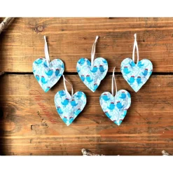 Best Dekoherzchen Set Geschenkanhänger Frühlingsdeko türkis Osterdeko