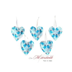 Best Dekoherzchen Set Geschenkanhänger Frühlingsdeko türkis Osterdeko
