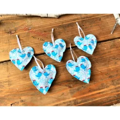 Best Dekoherzchen Set Geschenkanhänger Frühlingsdeko türkis Osterdeko