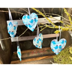 Best Dekoherzchen Set Geschenkanhänger Frühlingsdeko türkis Osterdeko