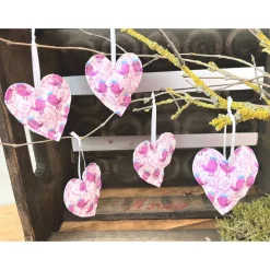 Best Dekoherzchen Set pink handgefertigt Herzdeko Osterdeko