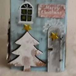 Weihnachtsdeko|GIDDIS FILZBOUTIQUE Deko-Holz-Weihnachtshaus, handbemalt