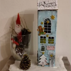 Weihnachtsdeko|GIDDIS FILZBOUTIQUE Deko-Holz-Weihnachtshaus, handbemalt