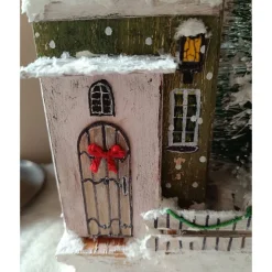 Hot Deko-Holz-Winterhaus, handbemalt Weihnachtsdeko