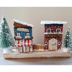 Clearance Deko-Holz-Winterhäuser, handbemalt Weihnachtsdeko