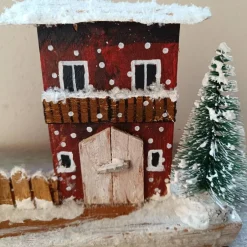 Clearance Deko-Holz-Winterhäuser, handbemalt Weihnachtsdeko