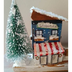 Clearance Deko-Holz-Winterhäuser, handbemalt Weihnachtsdeko