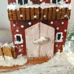Clearance Deko-Holz-Winterhäuser, handbemalt Weihnachtsdeko
