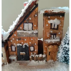 Clearance Deko-Holz-Winterhäuser, handbemalt Weihnachtsdeko