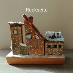 Clearance Deko-Holz-Winterhäuser, handbemalt Weihnachtsdeko
