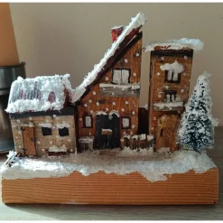 Clearance Deko-Holz-Winterhäuser, handbemalt Weihnachtsdeko