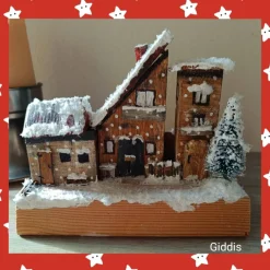 Clearance Deko-Holz-Winterhäuser, handbemalt Weihnachtsdeko