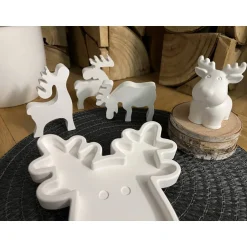Discount Dekoration Dekotablett Figur Rentier Elche Geschenk Weihnachten Weihnachtsdekoration Deko Raysin Adventszeit Advent Weihnachtsdeko