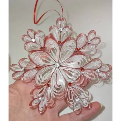 Hot Dekorative Schneeflocke aus Ripsband – Weihnachtsdeko, Weihnachtsstern Weihnachtsdeko