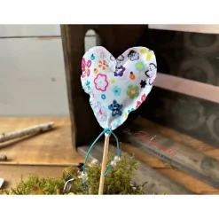 Dekoration|Das Meisterstückle Dekostecker Stoffherz Herzstecker bunt handgemacht