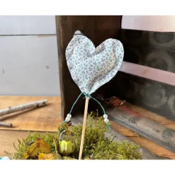 Dekoration|Das Meisterstückle Dekostecker Stoffherz Herzstecker bunt handgemacht