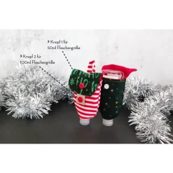 Discount Desinfektionsmittel Anhänger / Handgeltasche mit Karabiner TANNENBÄUME - Eine Tasche für 2 Flaschengrößen | RÄUBERKIND Weihnachtsaccessoires