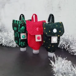 Desinfektionsmittel Anhänger / Handgeltasche mit Karabiner GOLD-DOTTY - Weihnachten, Advent | RÄUBERKIND Weihnachtsaccessoires