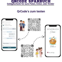 Digitale Spardose | Personalisiertes Geldgeschenk | QrCode Bild | Motiv Teddy Geldgeschenke