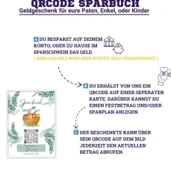 Digitale Spardose | Personalisiertes Geldgeschenk | QrCode Bild | Motiv Teddy Geldgeschenke