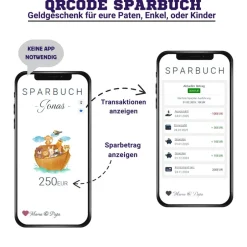 Digitale Spardose | Personalisiertes Geldgeschenk | QrCode Bild | Motiv Teddy Geldgeschenke