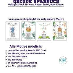 Digitale Spardose | Personalisiertes Geldgeschenk | QrCode Bild | Motiv Teddy Geldgeschenke