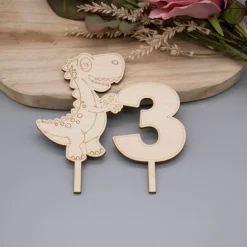 Best Dino Cake Topper – Zahlen 3,4,5,6 wählbar – Geburtstagstorte Dekoration – Kindergeburtstag Dinosaurier Motiv Tortendekoration