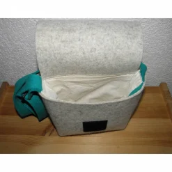 Discount Dirndltasche, Unikat, aus Wollfilz in hellmeliert und türkis, bestickt mit Edelweiß, Umhängetasche, Oktoberfest, handgemacht von Trachtentaschen