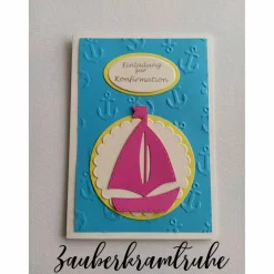 Einladungskarten|Zauberkramtruhe DIY Einladung zur Konfirmation mit Boot und Anker