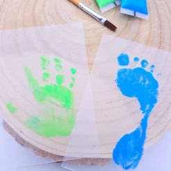 Clearance DIY Geschenk Weihnachten | Bastelset Holzanhänger mit Handabdruck – Erstes Weihnachten Geschenk für Kinder & Familie Geschenkeanhänger
