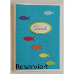 Clearance DIY Kartenset Danke Regenbogen Fische Dankeskarten